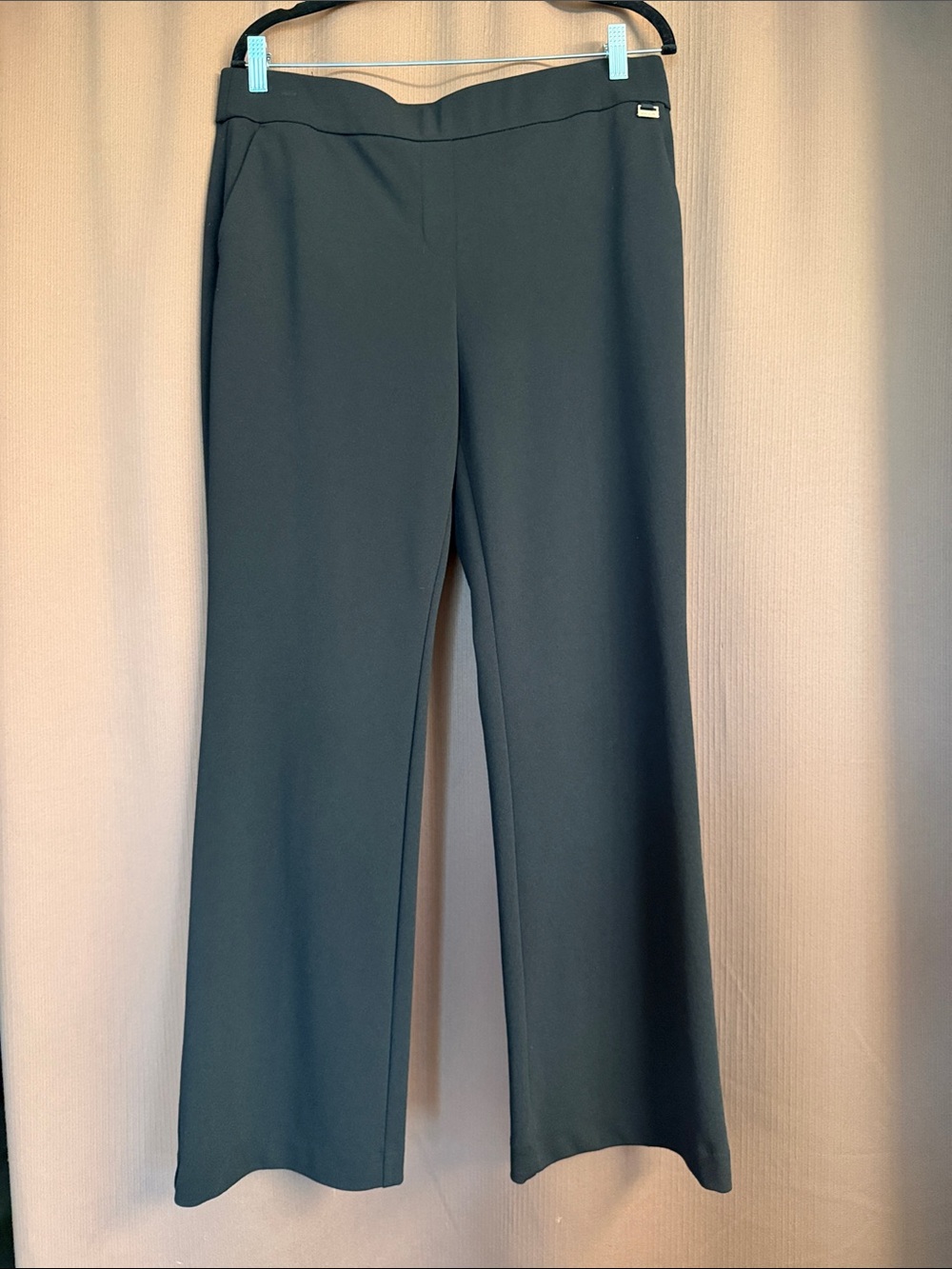Anne Klein Black Wide-Leg Ponte Pull-On Pants